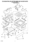 EVAPORATOR, ICE CUTTER GRID AND WATER PARTS Diagram and Parts List for KUIA18PNLS5  KitchenAid Ice Maker
