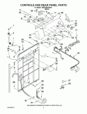 CONTROLS AND REAR PANEL PARTS Diagram and Parts List for 7MWT98840WW1  Whirlpool Washer