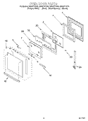 OVEN DOOR Diagram and Parts List for GBS277PDB3  Whirlpool Wall Oven
