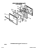 UPPER OVEN DOOR Diagram and Parts List for KEBI241WBL1  KitchenAid Wall Oven