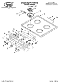 COOKTOP PARTS Diagram and Parts List for RME23300  Roper Range