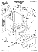 CABINET PARTS Diagram and Parts List for YLER4000RQ1  Whirlpool Dryer