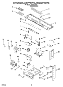 INTERIOR AND VENTILATION PARTS Diagram and Parts List for MH2155XPS3  Whirlpool Microwave
