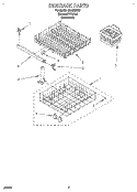 DISHRACK Diagram and Parts List for DU8000XX7  Whirlpool Dishwasher