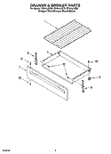 DRAWER & BROILER PARTS Diagram and Parts List for RF264LXSB0  Whirlpool Range