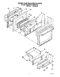 DOOR AND DRAWER Diagram and Parts List for SE960PEYN3  Whirlpool Range