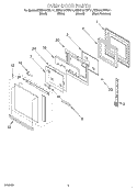 OVEN DOOR Diagram and Parts List for KEBS107DBL11  KitchenAid Wall Oven