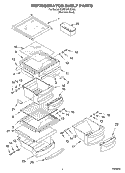 REFRIGERATOR SHELF Diagram and Parts List for KSBP25FJSS00  KitchenAid Refrigerator