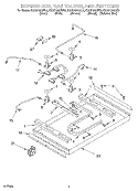 BURNER BOX, GAS VALVES, AND SWITCHES Diagram and Parts List for KGCS105GWH2  KitchenAid Cooktop