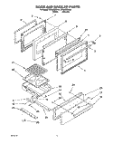 DOOR AND BROILER Diagram and Parts List for SF302BSAN1  Whirlpool Range