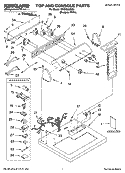 TOP AND CONSOLE PARTS Diagram and Parts List for SGDS800MQ1  Whirlpool Dryer