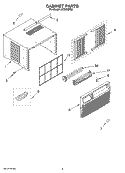 CABINET PARTS Diagram and Parts List for ACQ082PS3  Whirlpool Air Conditioner