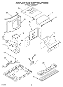 AIR FLOW AND CONTROL PARTS Diagram and Parts List for MACQ124XK1  Whirlpool Air Conditioner