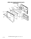 UPPER AND LOWER OVEN DOOR Diagram and Parts List for KEBS246XBL2  KitchenAid Wall Oven