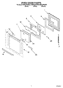 OVEN DOOR Diagram and Parts List for KEBC207KWH0  KitchenAid Wall Oven