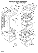 REFRIGERATOR LINER PARTS Diagram and Parts List for 8ED0GTKXKQ02  Whirlpool Refrigerator