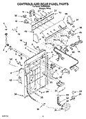 CONTROLS AND REAR PANEL PARTS Diagram and Parts List for TAWS850PQ2  Estate Washer