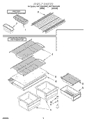 SHELF Diagram and Parts List for 4VET16GKGN01  Whirlpool Refrigerator