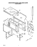 MICROWAVE DOOR AND LATCH Diagram and Parts List for RM278BXV7  Whirlpool Microwave Oven Combo