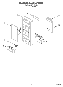 CONTROL PANEL Diagram and Parts List for MT1145SLB0  Whirlpool Microwave