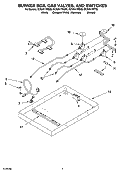 BURNER BOX, GAS VALVES, AND SWITCHES Diagram and Parts List for SCS3617RB00  Whirlpool Cooktop