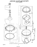 AGITATOR, BASKET, AND TUB Diagram and Parts List for LA6500XPW6  Whirlpool Washer