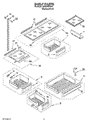 SHELF PARTS Diagram and Parts List for KBFC42FTS00  KitchenAid Refrigerator