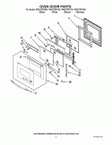 OVEN DOOR PARTS Diagram and Parts List for RMC275PVB01  Whirlpool Microwave Oven Combo
