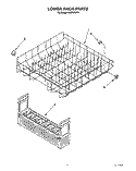 LOWER RACK Diagram and Parts List for KUDD230Y1  KitchenAid Dishwasher