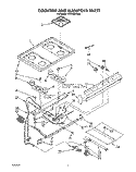 COOKTOP AND MANIFOLD, LIT/OPTIONAL Diagram and Parts List for SF0100SRW9  Whirlpool Range