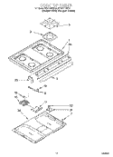 COOKTOP Diagram and Parts List for SF370PEWZ0  Whirlpool Range
