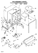 TUB ASSEMBLY PARTS Diagram and Parts List for DU860SWSS0  Whirlpool Dishwasher