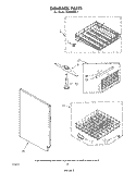 DISH RACK Diagram and Parts List for DU5000XL1  Whirlpool Dishwasher