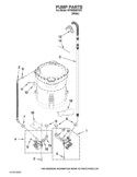 PUMP PARTS Diagram and Parts List for WTW8600YW1  Whirlpool Washer