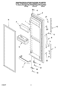 REFRIGERATOR DOOR PARTS Diagram and Parts List for ED5CHQXKB03  Whirlpool Refrigerator