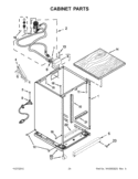 CABINET PARTS Diagram and Parts List for WDP350PAAW1  Whirlpool Dishwasher