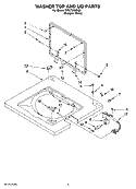 WASHER TOP AND LID PARTS Diagram and Parts List for YWET3300SQ0  Whirlpool Washer Dryer Combo
