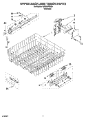 UPPER RACK AND TRACK PARTS Diagram and Parts List for KUDL02FRSS3  KitchenAid Dishwasher