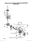 BRAKE, CLUTCH, GEARCASE, MOTOR AND PUMP Diagram and Parts List for CA2762XWG0  Whirlpool Washer