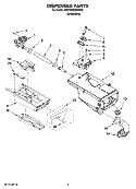 DISPENSER PARTS Diagram and Parts List for MWFW8300SW02  Whirlpool Washer