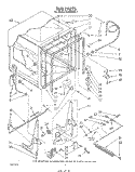 TUB, LITERATURE AND OPTIONAL Diagram and Parts List for DU3000XR1  Whirlpool Dishwasher