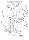 CONTROLS AND REAR PANEL Diagram and Parts List for RAX7244EN0  Roper Washer