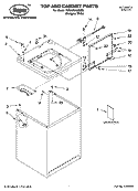 TOP AND CABINET PARTS Diagram and Parts List for 7MRAX5103MQ0  Roper Washer