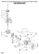 BRAKE, CLUTCH, GEARCASE, MOTOR & PUMP Diagram and Parts List for LSC9355DZ0  Whirlpool Washer