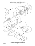 MOTOR AND CONTROL PARTS Diagram and Parts List for 5KSM156EEB4  KitchenAid Mixer