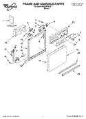 FRAME AND CONSOLE PARTS Diagram and Parts List for DU810SWLU0  Whirlpool Dishwasher