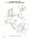 DISPENSER FRONT PARTS Diagram and Parts List for ED2FHEXVB01  Whirlpool Refrigerator