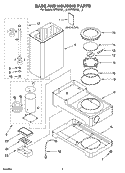 BASE AND HOUSING PARTS Diagram and Parts List for 4KPCM100PM0  KitchenAid Coffee Maker
