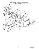 OVEN DOOR AND DRAWER Diagram and Parts List for SES370XX0  Roper Range