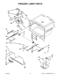 FREEZER LINER PARTS Diagram and Parts List for GI0FSAXVB08  Whirlpool Refrigerator